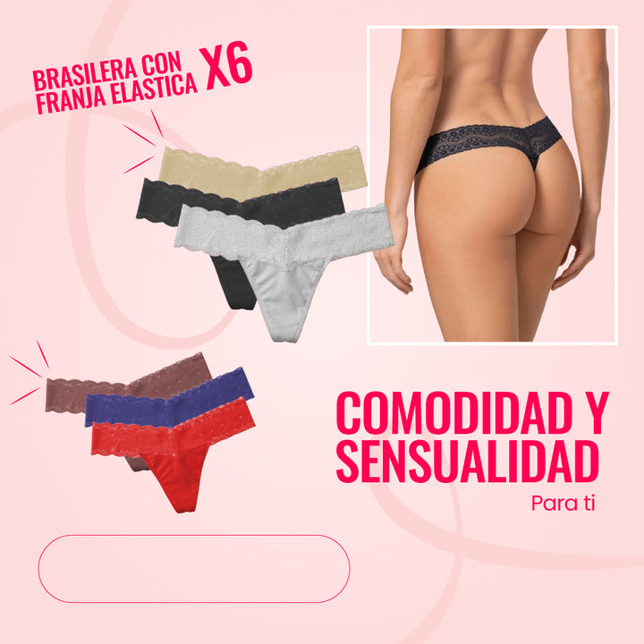 TANGA FRANJA ELASTICA PACKX6 - DISEÑOS