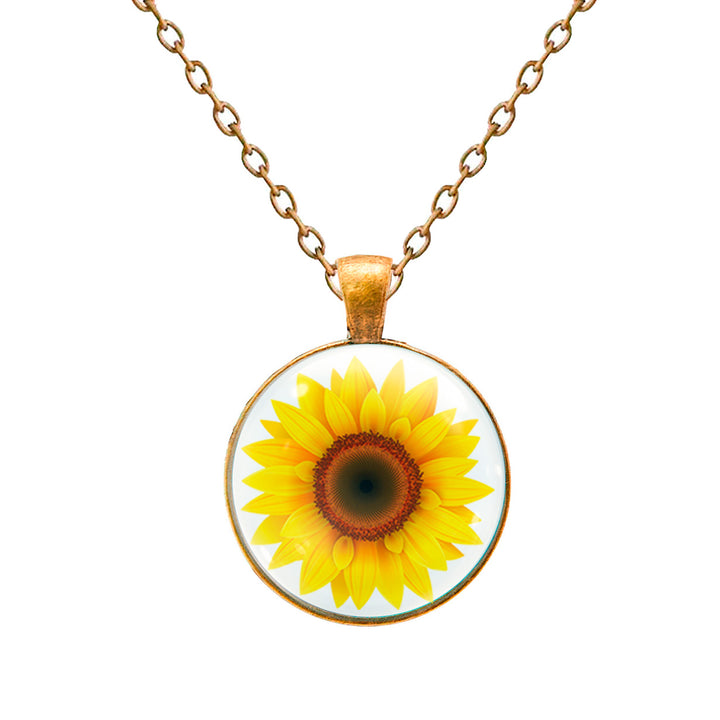 COLLAR FLOR GIRASOL MUJER DETALLE